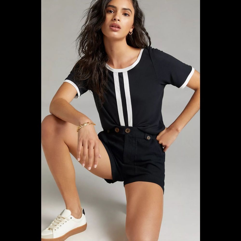 Maeve by Anthropologie Colorblocked V-Back Top